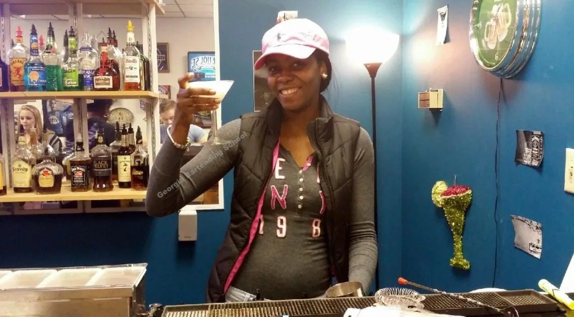 Bartender training demonstration in Savannah classroom