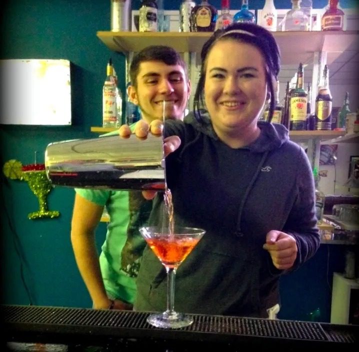 Students learning bartending in Savannah Georgia classroom
