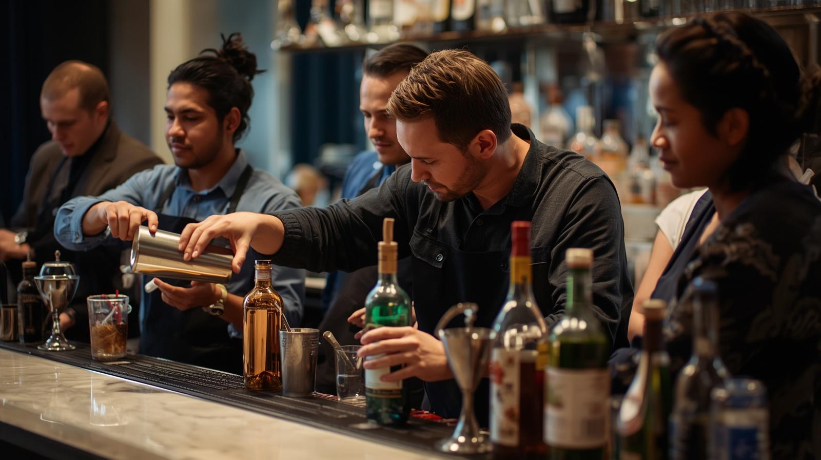 Instructor teaching bartending skills in Savannah Georgia